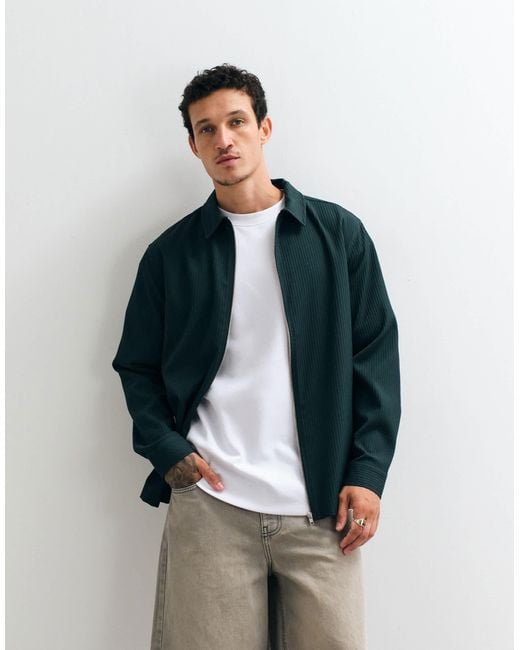 ASOS Blue Zip Overshirt for men