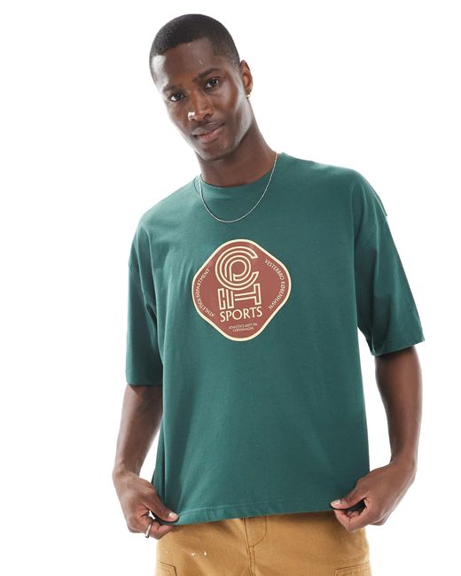 ASOS – kastiges oversize-t-shirt in Green für Herren