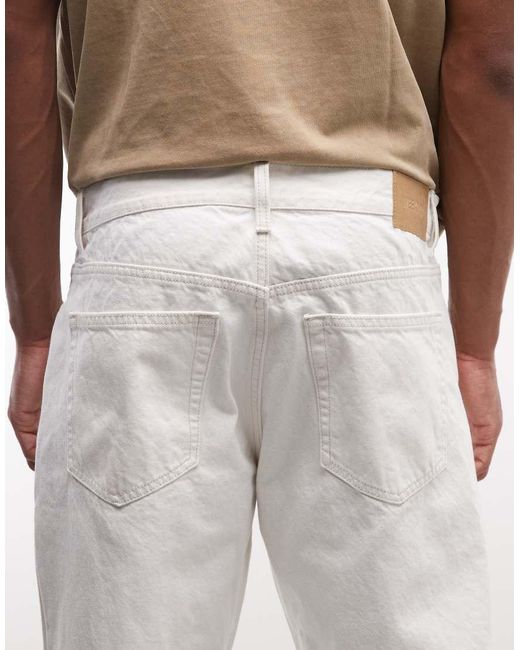 Weekday White Meteor Low Rise Relaxed Fit Jeans for men