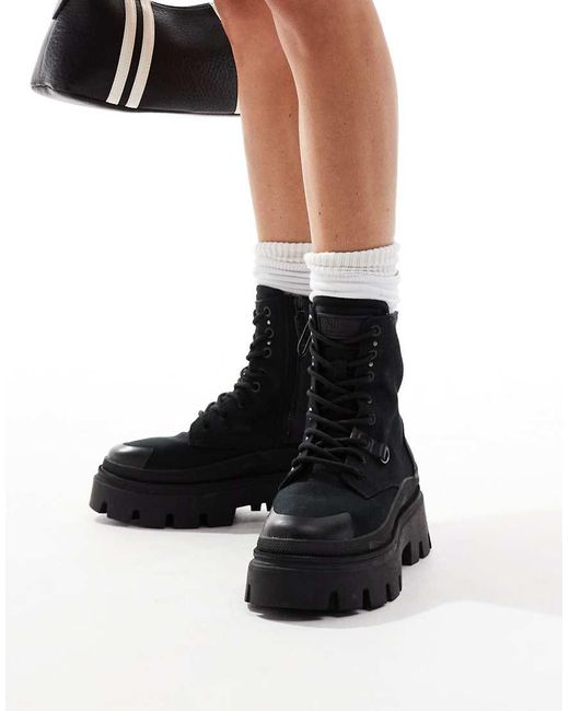 Palladium Pallasquad Ankle Boot Donna – Pelle Pieno Fiore E Nylon, Suola In Gomma, Water Resistant - 6