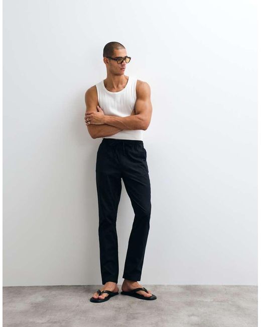 ASOS White 2 Pack Linen Blend Trousers for men