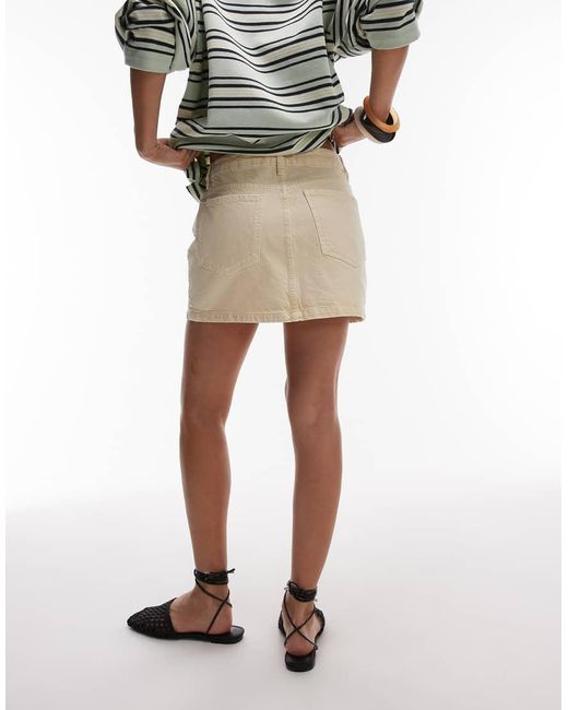 Minifalda Muy Corta Vaquera Pastel De TOPSHOP de color Yellow