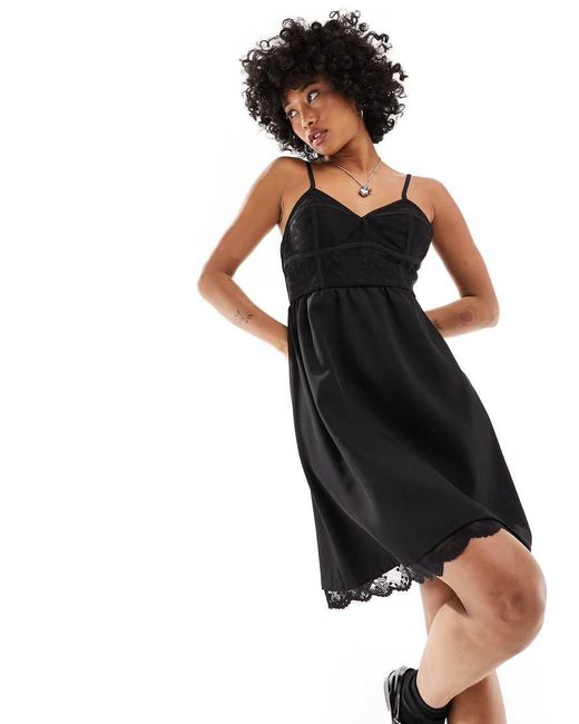 adidas Originals Dark Varsity Lace Mini Dress in Black | Lyst UK