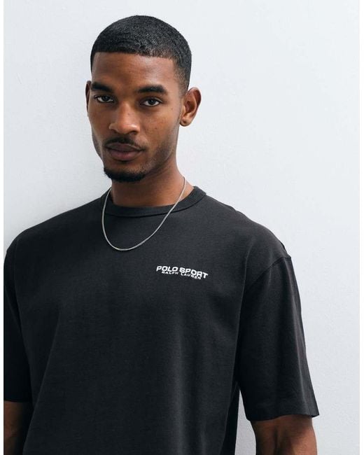 Polo Ralph Lauren Black Back Logo Relaxed Fit Heavyweight T-shirt for men