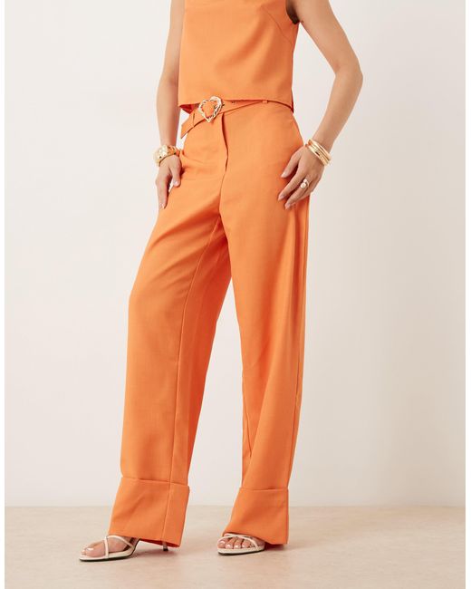 Sister Jane Orange Heart Belt High Waisted Trousers for men