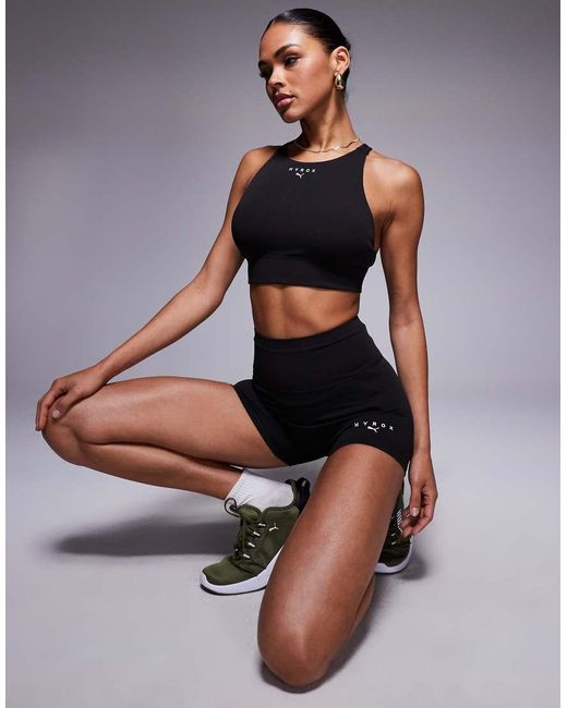 PUMA Gray X Hyrox Shapeluxe High Neck Sports Bra