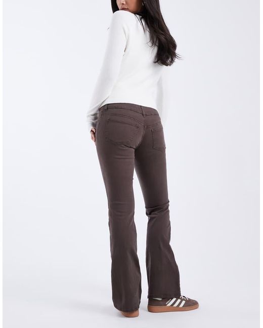 ASOS Natural Stretch Tab Detail Flare With Button Detail