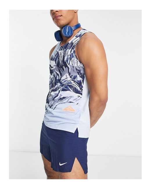 Nike - trail running rise 365 - débardeur à motif - poudre Nike pour homme  en coloris Bleu | Lyst