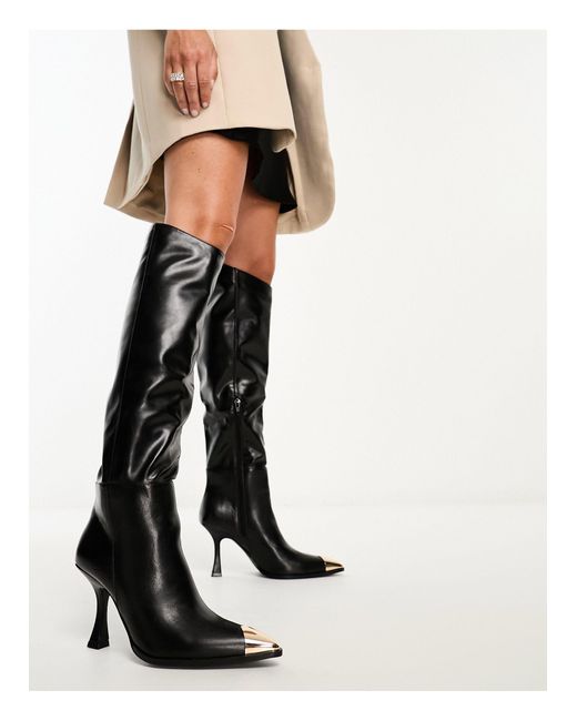 SIMMI Shoes Simmi London Tyrese Over The Knee Toe Cap Heeled Boots in ...