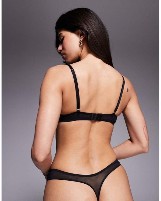 Ann Summers Gray Sexy Lace Padded Plunge Bra
