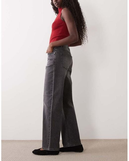 Miss Selfridge Gray Straight Leg Jeans