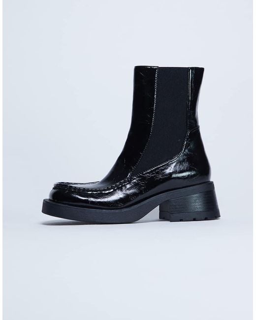 TOPSHOP Blue Narla Square Toe Chelsea Boot