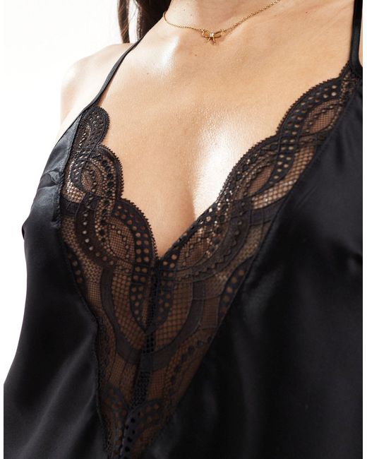 Ann Summers Black Adoration Chemise With Lace Detail