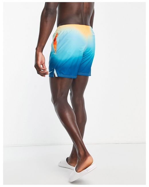 Nike Blue Explore 5 Inch Tie Dye Swim Shorts for men
