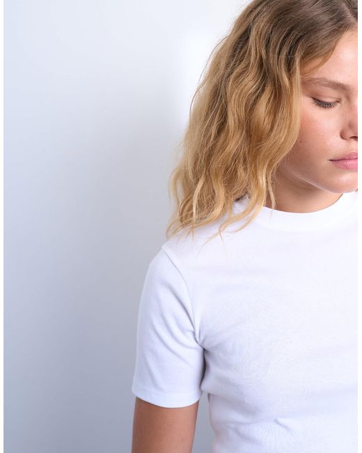 TOPSHOP White Shrunken Everyday Tee