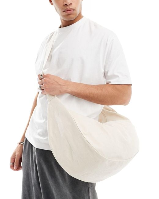 ASOS White Oversized Half Moon Sling Cross Body Bag for men