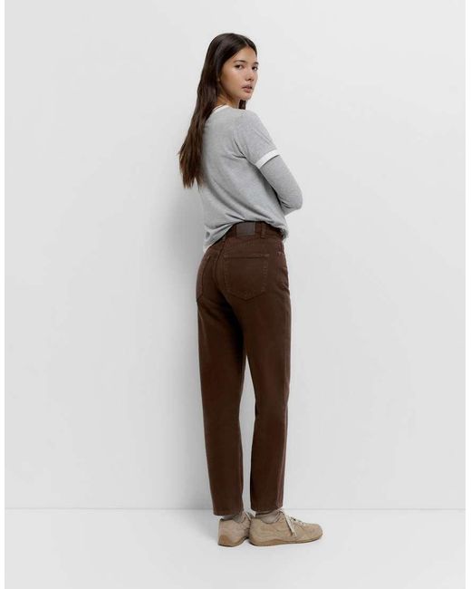 Pull&Bear Brown Petite High-waist Mom Fit Jeans