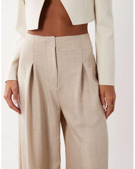 ASOS White Co-ord Deep Waistband High Waist Wide Leg Trousers