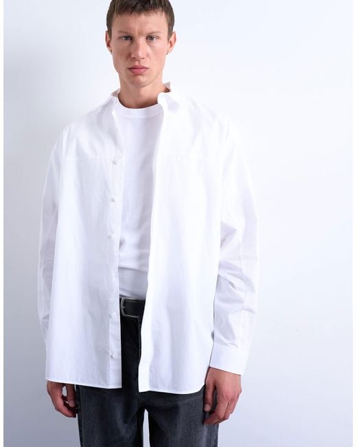 Topman White Oversized Fit Formal Shirt for men
