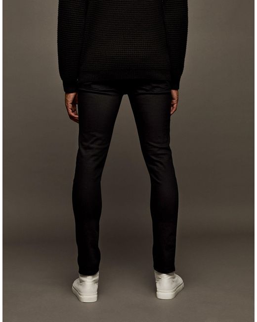 TOPMAN Denim Double Knee Rip Stretch Skinny Jeans in Black for Men - Lyst