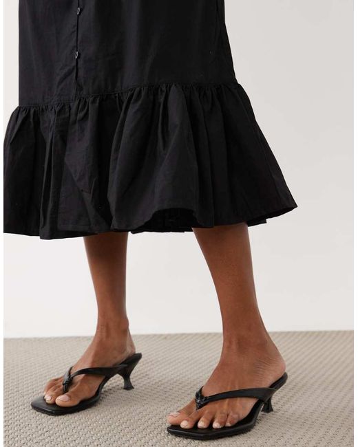 Motel Black Veraux Poplin Maxi Dress