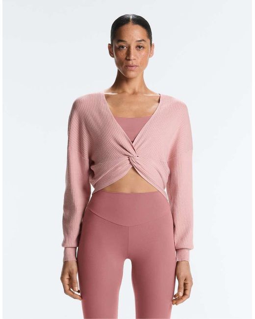 Oysho Pink Twist Knit Jumper