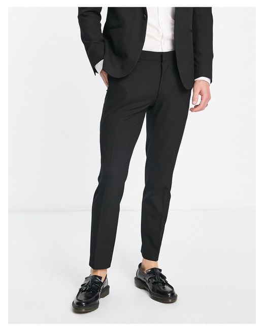 River Island Super Skinny Suit Trousers in Black for Men Lyst