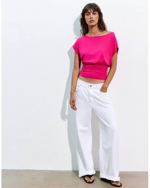 Pull&Bear Pink Asymmetric Top