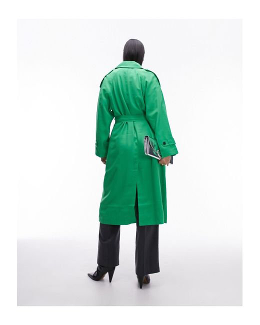 Trench-coat long TOPSHOP en coloris Green