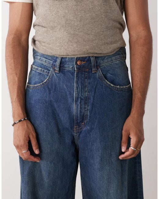 Cheap Monday Blue Rad Super Wide Leg Skater Jeans for men