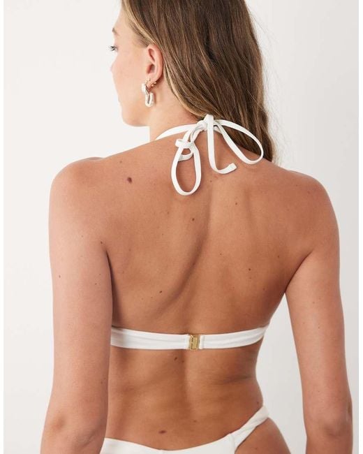 Oh Polly White Underwire Halter Neck Bikini Top Co-Ord