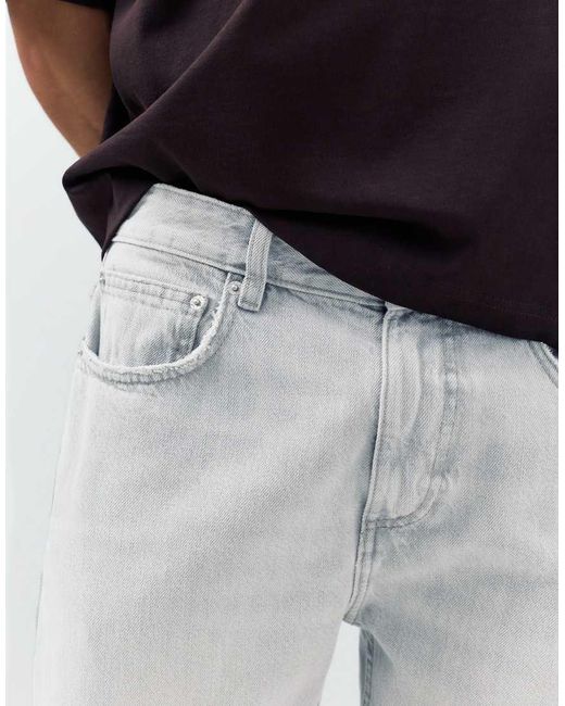 Pull&Bear Gray Straight-leg Jeans for men