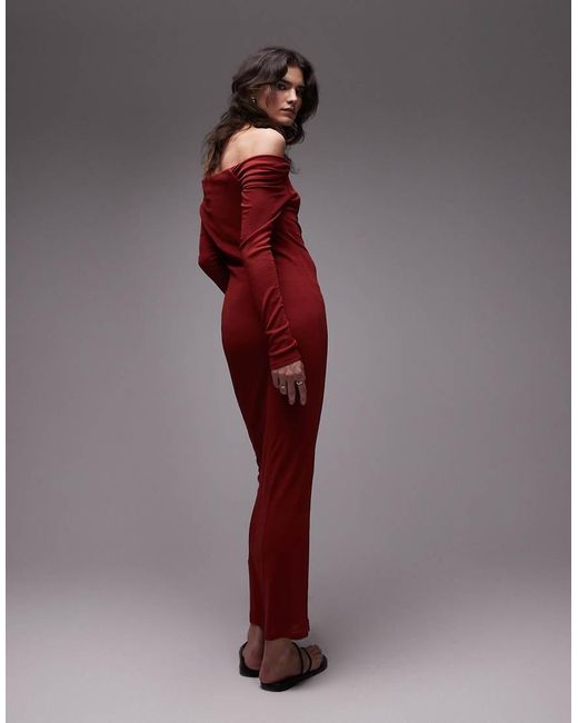 open lace back dress Bardot Sweetheart Neckline Ruched Dress Red Selfie Leslie