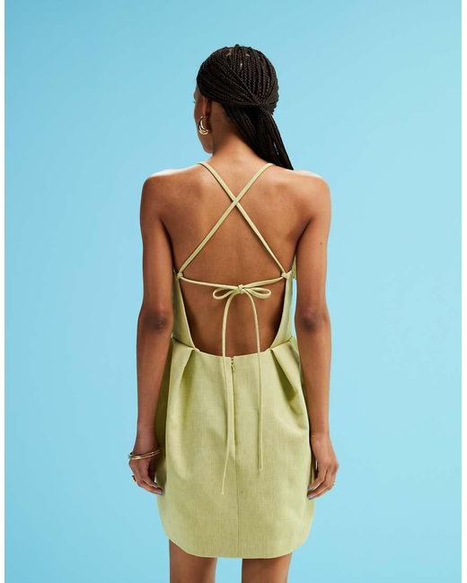 ASOS Blue Structured Fan Bust Mini Dress