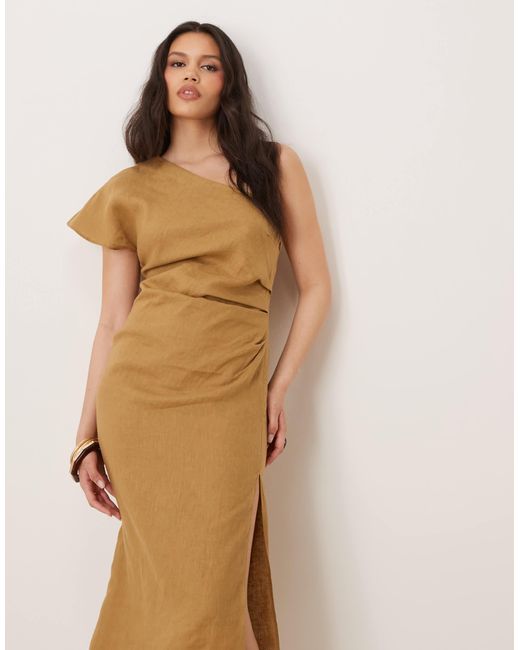 Mango Natural – midikleid aus reinem leinen