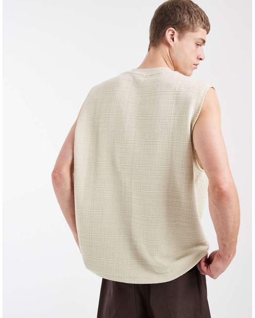ASOS Natural Heavyweight Oversized Tank for men