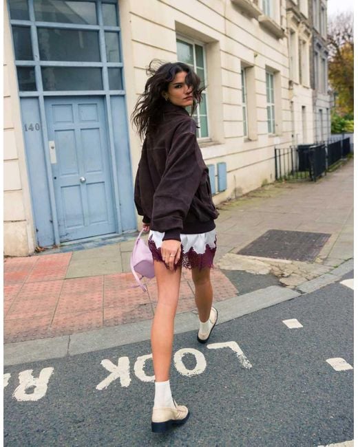 TOPSHOP Bomberjack Van Premium Suède in het Multicolor