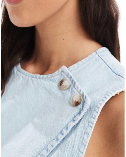 ASOS Blue Denim Waistcoat Co-ord