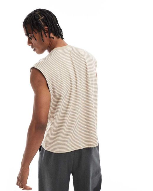 Top Senza Maniche Corto Oversize E Bianco di ASOS in White da Uomo