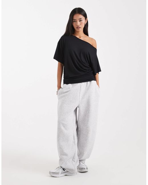 Collusion Black Off Shoulder Drapey Top