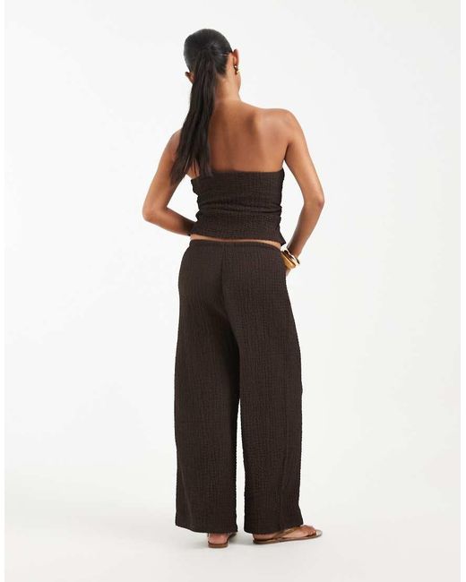 Only Petite White High Waist Crinkle Textured Trousers Co-ord