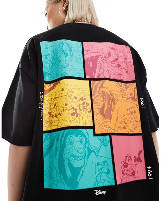 ASOS Black Disney Unisex Oversized T-shirt With The Lion King Prints