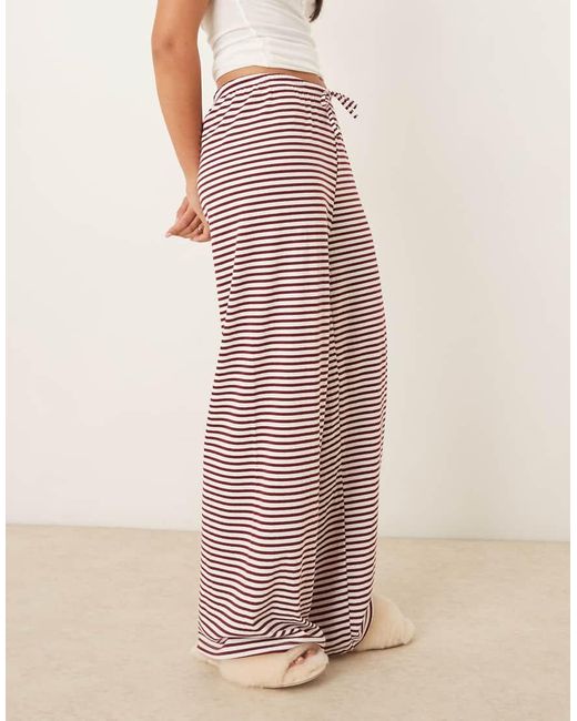Gina Tricot Pink Supersoft Jersey Wide Leg Trousers With Drawstring Waist