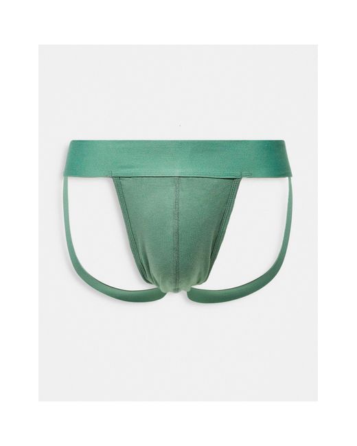 ASOS Cotton Jock Strap With Thick Waistband in Green for Men Lyst