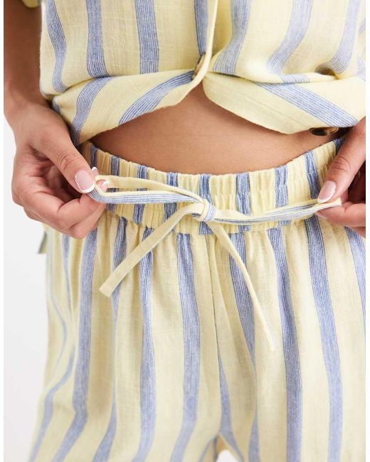 ASOS Natural Linen Blend Co-Ord Shorts