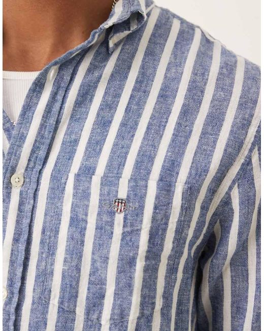 Camicia Regular Fit di Gant in Blue da Uomo