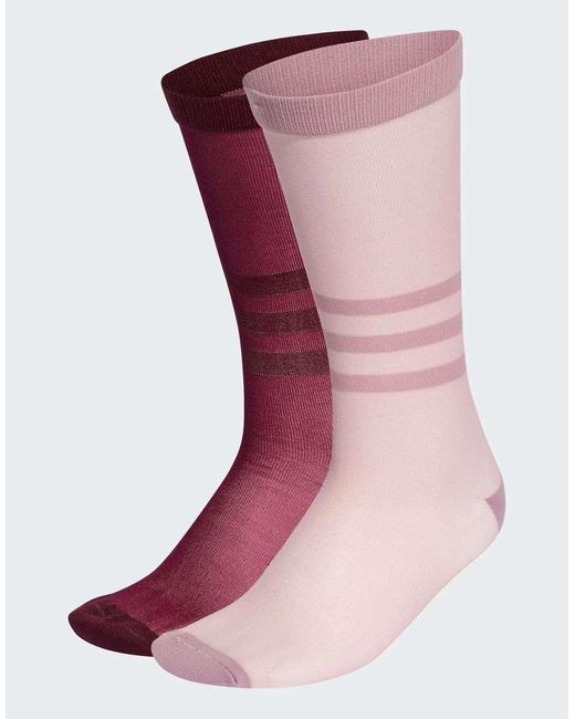 Adidas Originals Pink Sheer High Crew Socks 2 Pairs