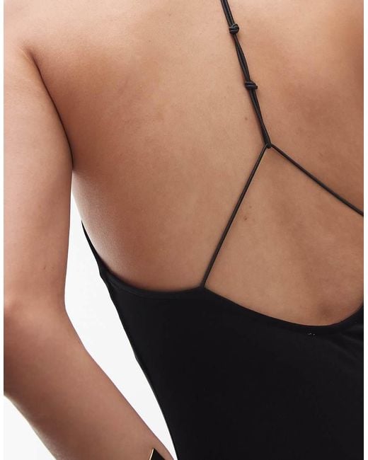 TOPSHOP White Cami Maxi Low Back Detail Dress