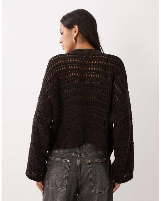 ASOS Black Knitted Cardi With Gold Buttons