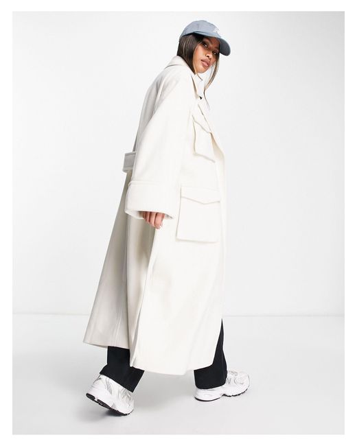 Manteau à poches cargo - écru ASOS en coloris White